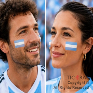 MAQUILLAJE ARTISTICO ARGENTINA CELESTE Y BLANCO (BLISTER X 6 UNIDADES - 12GR)